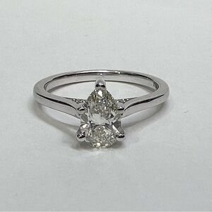 14k White Gold Pear Shape Engagement Ring